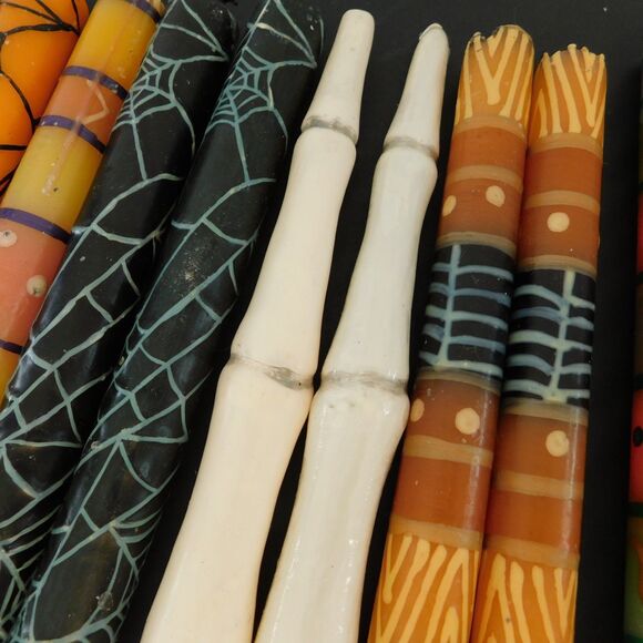 Halloween Candle Lot of 9 with Vintage Pilgrim Silverplate Candlesticks Holders - Picture 11 of 16